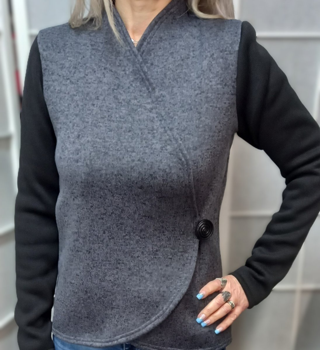 Zavinovací svetřík - kombinovaný (svetrovina)