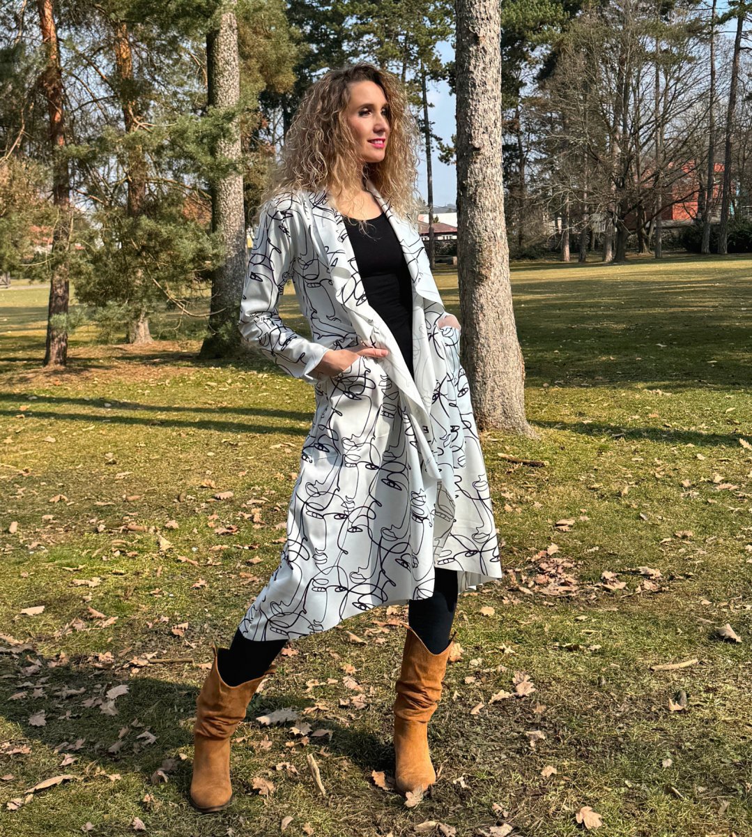 Neoprenový kabátek bíločerný