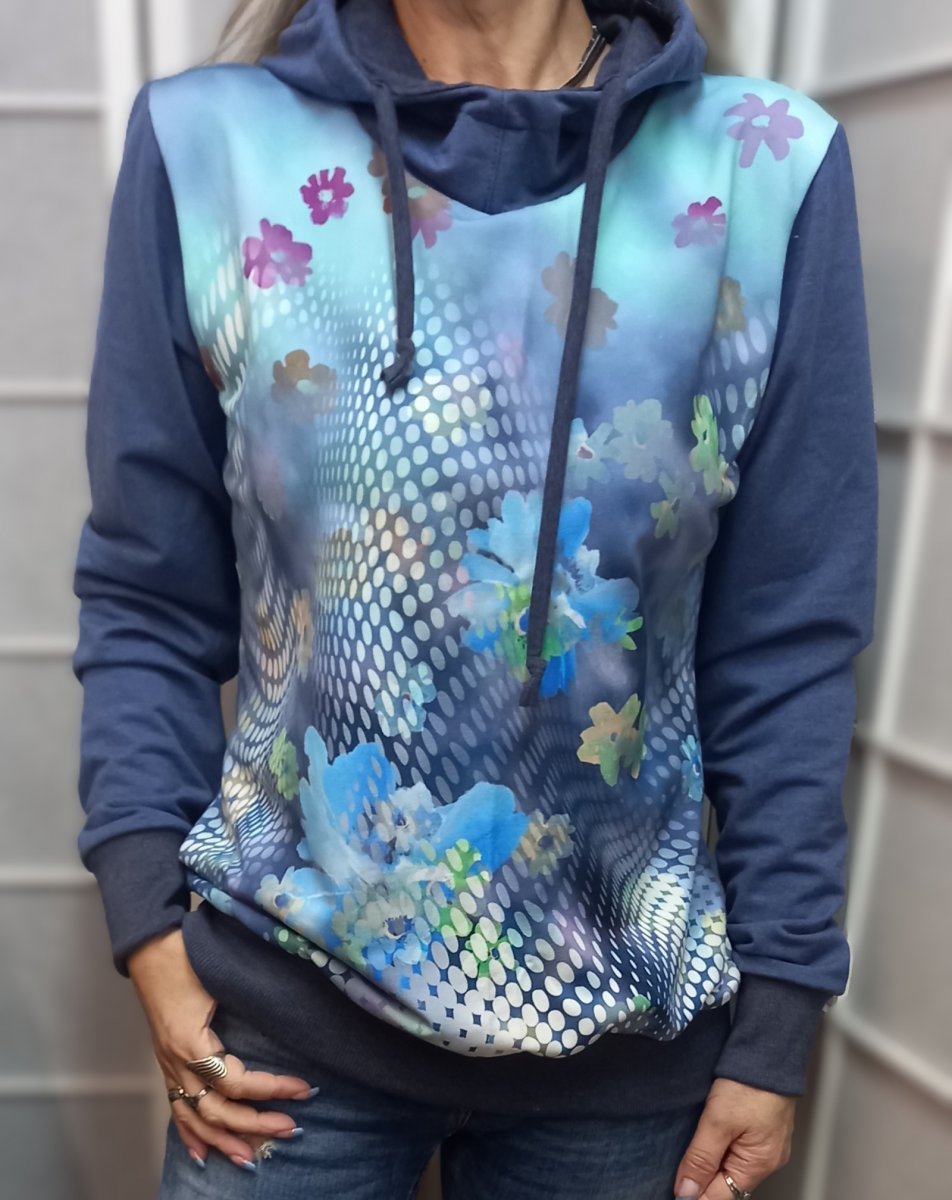 Mikina s kapucí - akvarel (teplákovina)