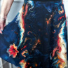 Půlkolová sukně - sasanka, velikost L/XL ~ LETNÍ VÝPRODEJ ~