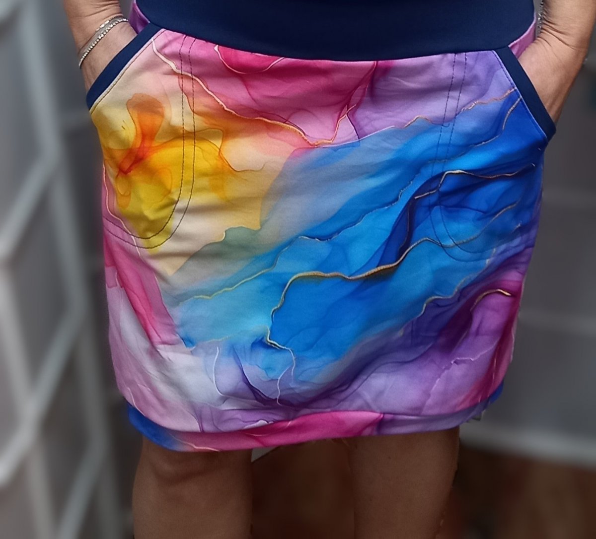 Sukně - duhový dým (bavlna)