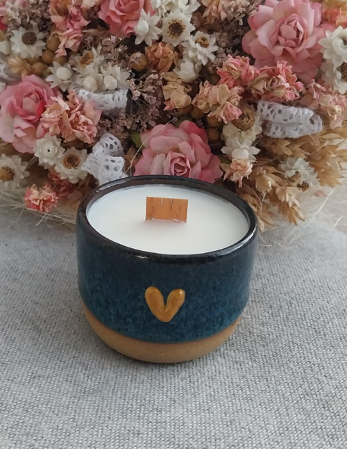 Svíčka hrníček srdíčko