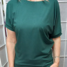 Tričko s širokým lodičkovým výstřihem - tmavě zelená barva (viskóza) 