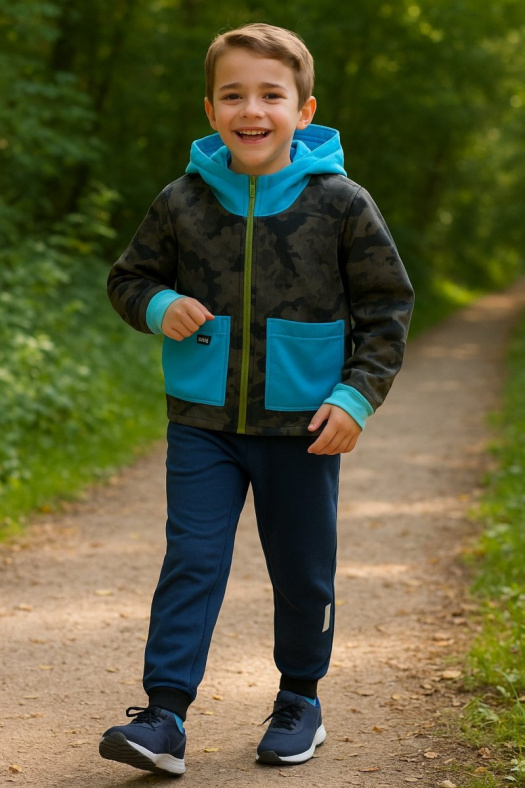 Dětské softshellové kalhoty modré 110