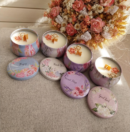 Svíčka květinová s textem