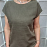 Halenka z přírodního lnu - khaki (velikost 2XL a 3XL)