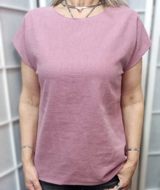 Halenka z přírodního lnu - starorůžová (velikost 2XL a 3XL)