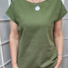 Halenka z přírodního lnu - zelená (velikost 2XL a 3XL)