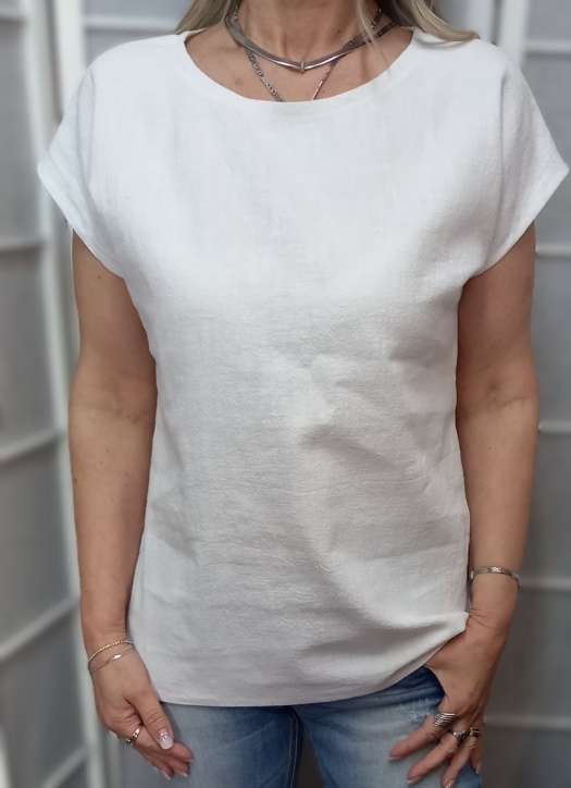 Halenka z přírodního lnu - barva bílá, velikost L/XL *S*L*E*V*A*