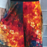 Půlkolová sukně - květy v bouři, velikost L/XL ***DOPRODEJ***