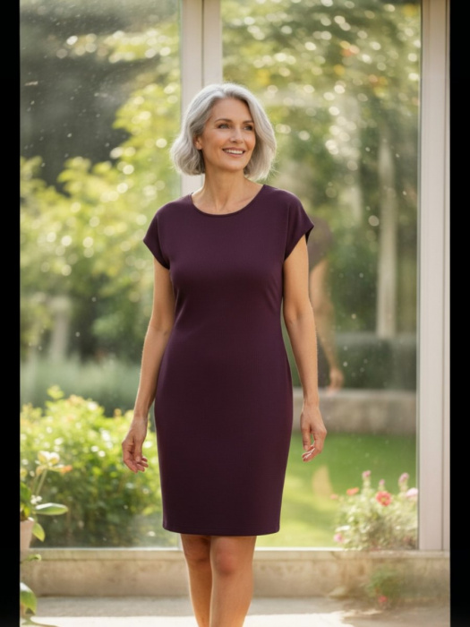 Dámské vínové šaty- S/M