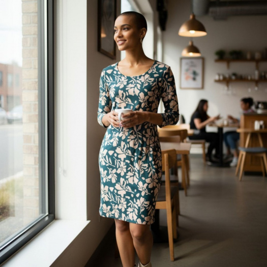 Dámské šaty petrolejové - květiny