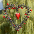 Drátované srdíčko Červené