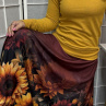 Dlouhá půlkolová sukně - slunečnice