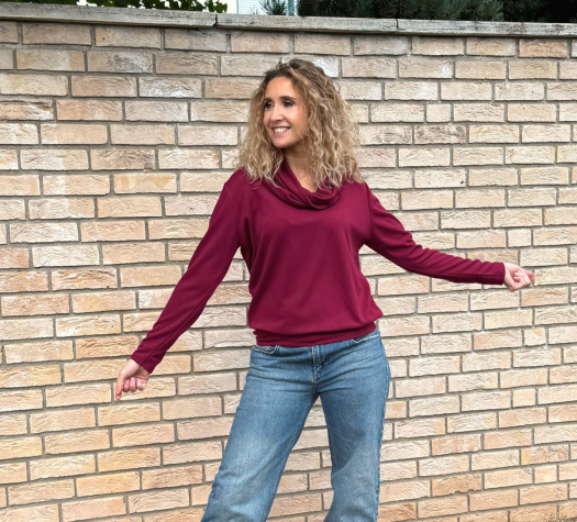 Rolák s pružným pasem burgundy