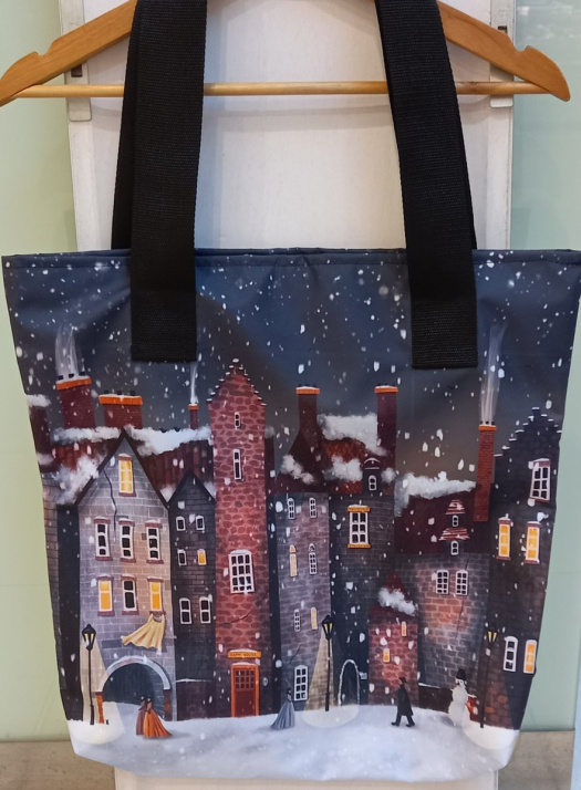 TAŠKA z kočárkoviny - Zima v městečku