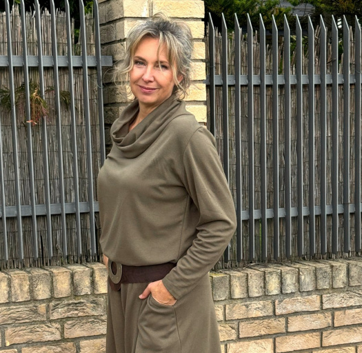 Rolák s pružným pasem khaki