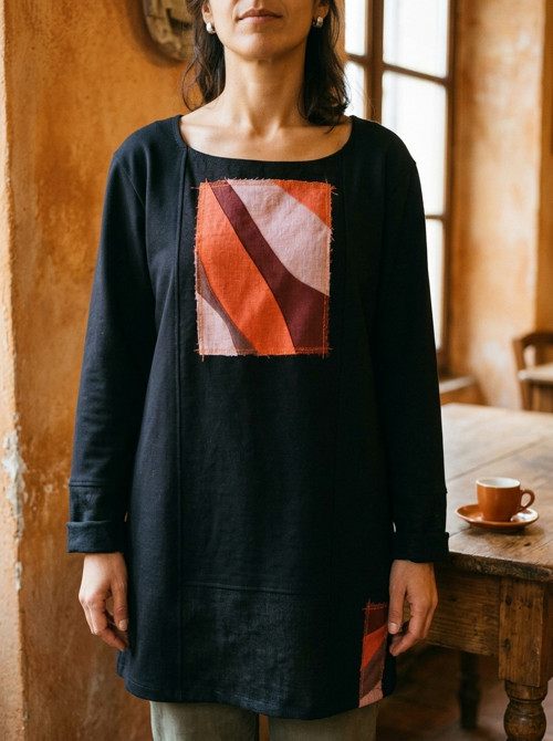 TUNIKA S APLIKACÍ (XL/XXL) - tunika, mikina