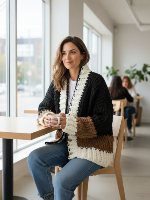 Dámský svetr Hnědý - M/L