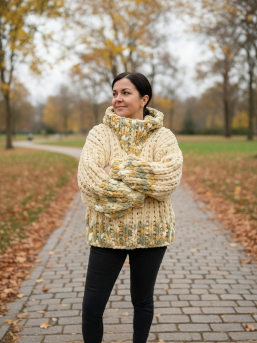 Dámský svetr Béžový - M/L