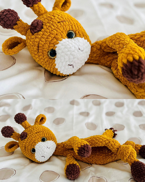 Háčkovaný muchláček Žirafka – mazlíček na spaní