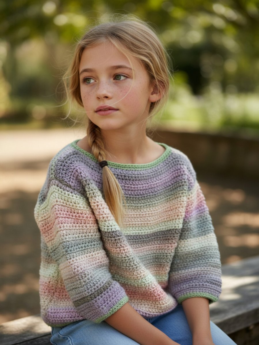 Ručně pletený svetr Duha - XS/S