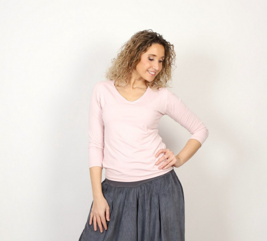 Tričko zdvojené světle růžové