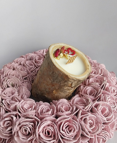 Svíčka dřevěná vysoká s kůrou