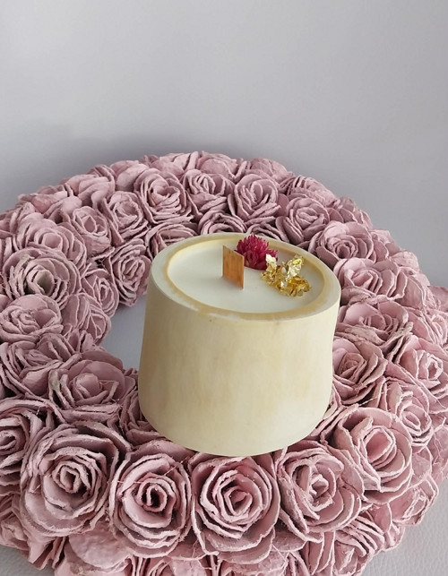 Svíčka dřevěná nízká jetel