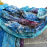 Šál tyrkysovo - modro -fialkový, 180x90 cm