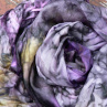 Šál fialkovo-černo-skořicový, 180x90 cm