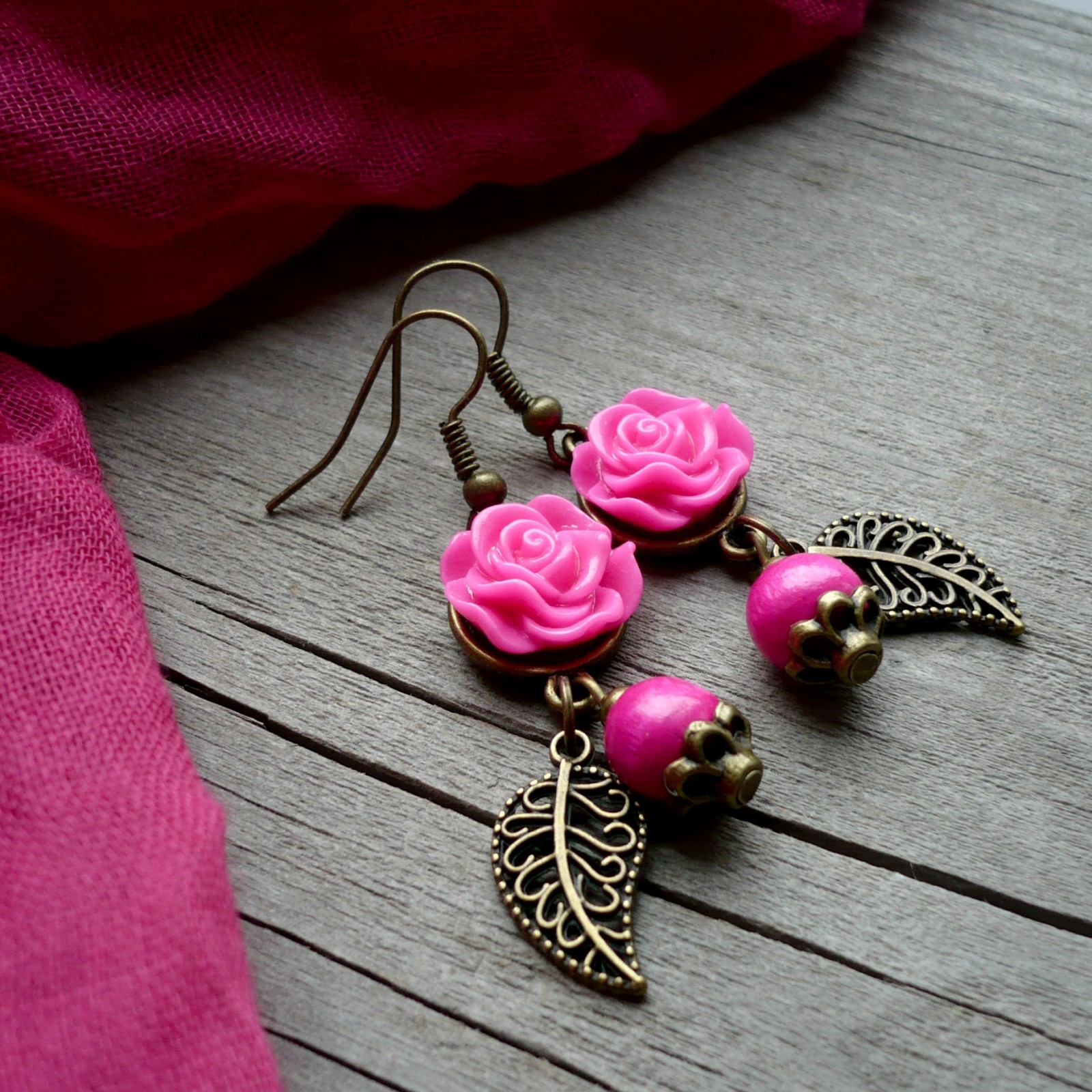 Pivoňky - náušnice