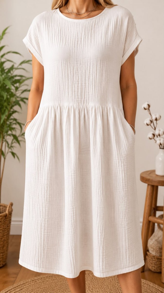 Mušelínové šaty bílé - velikost 2XL - 3XL