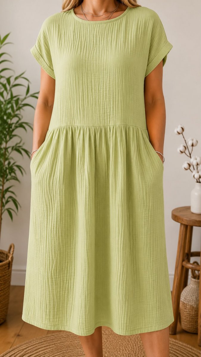 Mušelínové šaty zelenkavé - velikost 2XL - 3XL