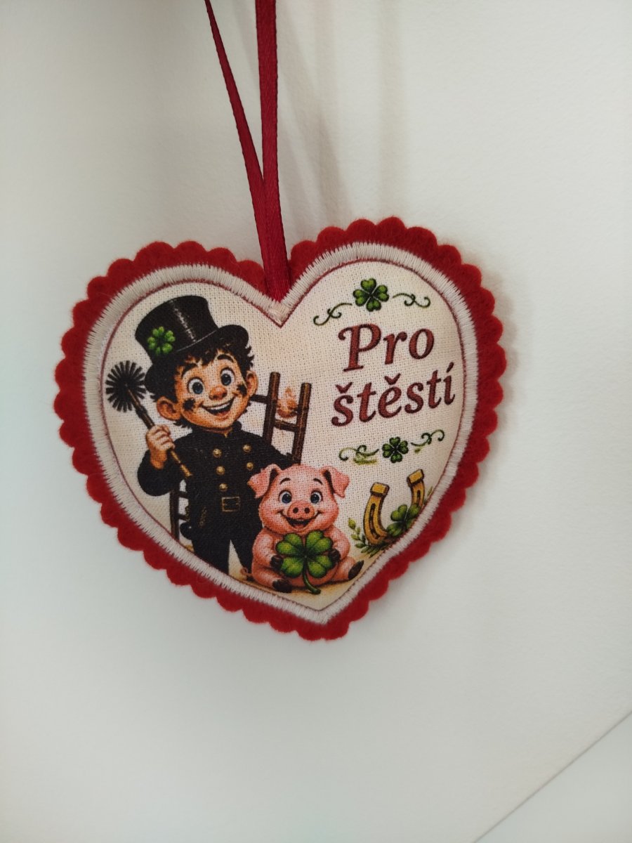 Látkové srdíčko pro štěstí