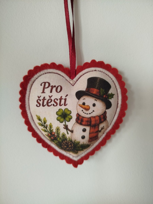 Látkové srdíčko pro štěstí