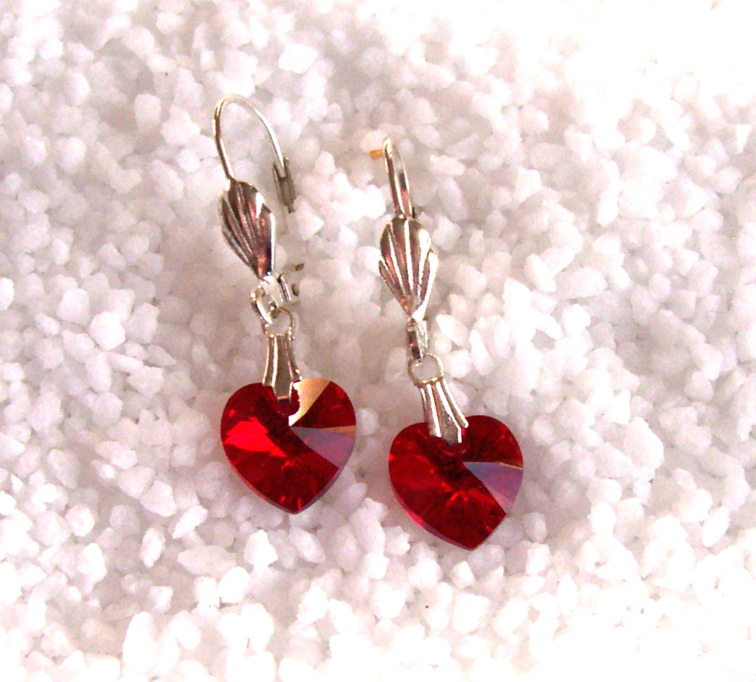 Náušnice se srdíčkem Swarovski