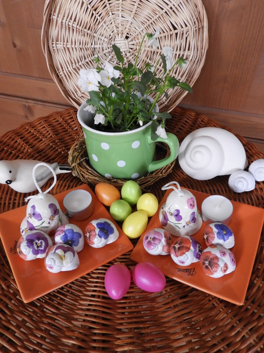 Originální sada milých dekorací - macešky