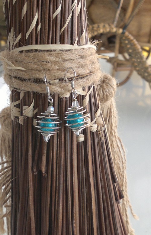 Tyrkysové spirály -náušnice