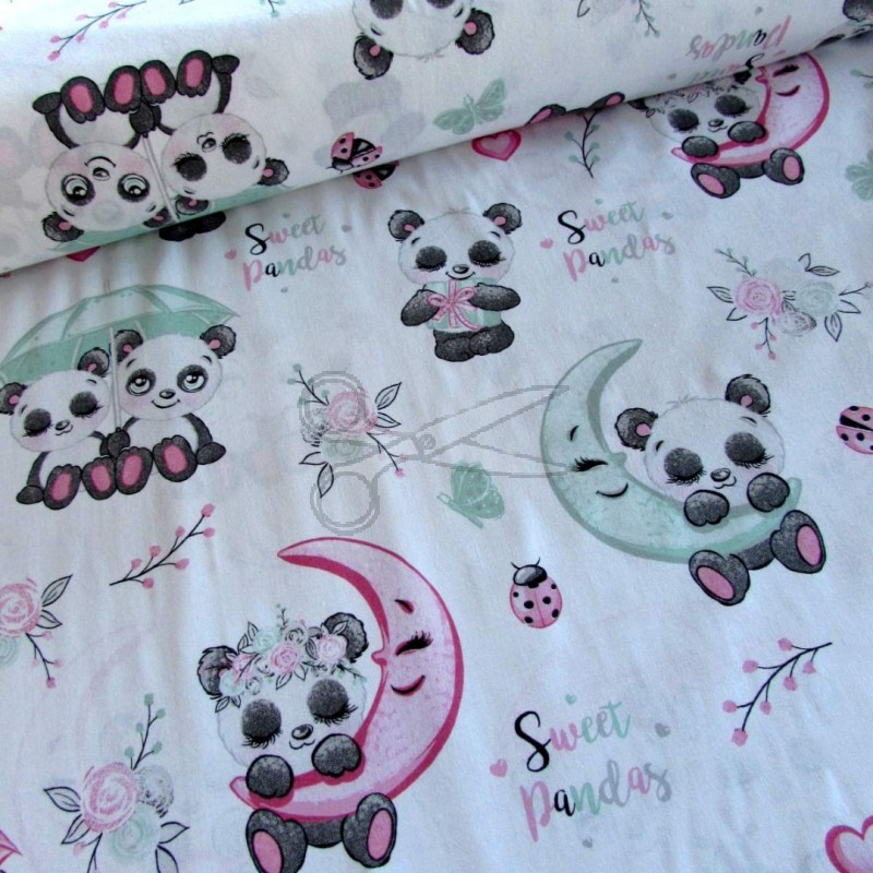 Bavlněná látka - metráž - Panda Sweet - š. 160 cm
