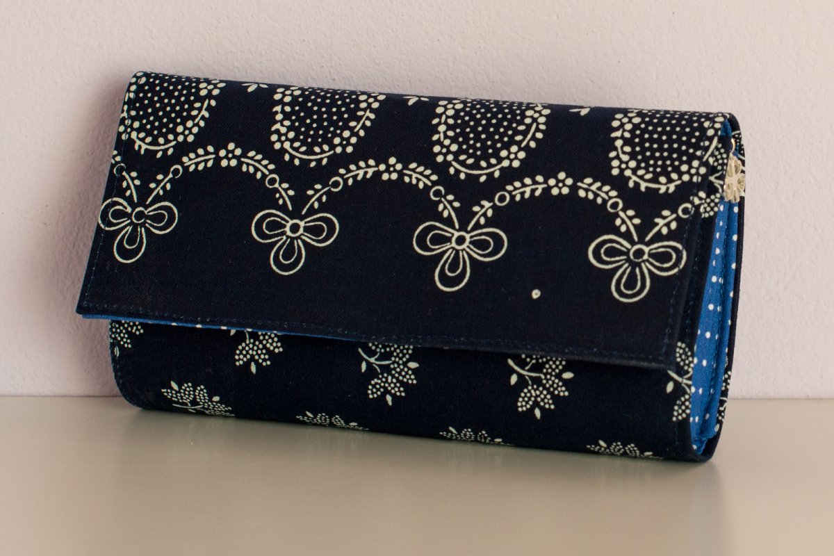 Peněženka z modrotisku
