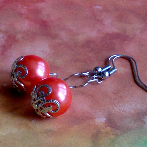 Oranžové luxusní kroucené perly