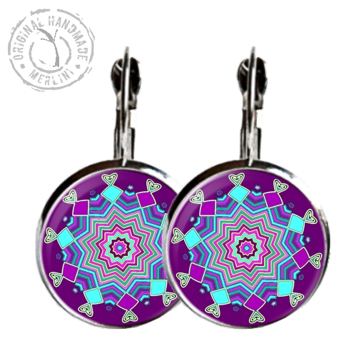 Visací náušnice - mandala - patentní zapínání