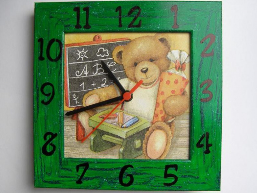 Dětské hodiny - Medvídek školákem