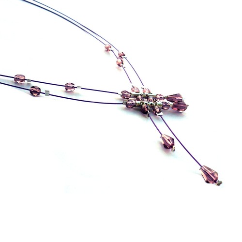 Fialový deštík - náhrdelník
