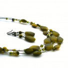 Olivová - náhrdelník s náušnicemi