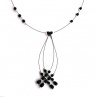 Černý náhrdelník s dešťovým náhrdelníčkem