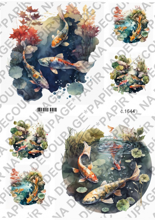 Soft papír A4 pro tvoření - Akvarijní ryby - KBS1644