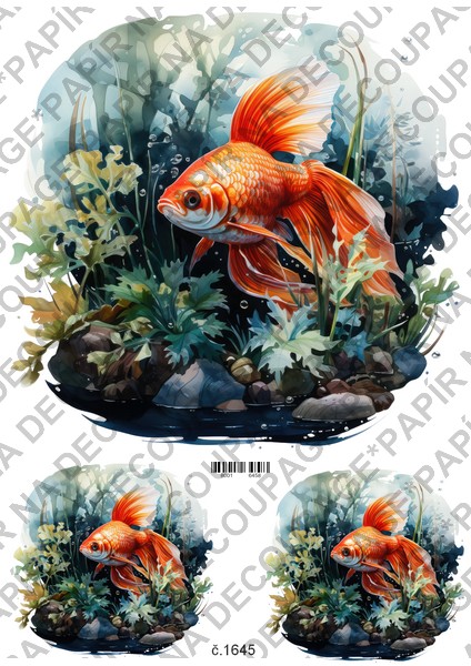 Soft papír A4 pro tvoření - Akvarijní ryby - KBS1645