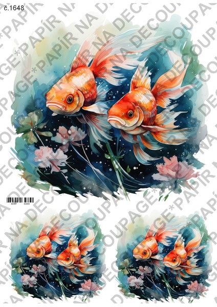 Soft papír A4 pro tvoření - Akvarijní ryby - KBS1648